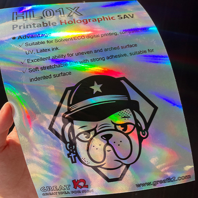 جودة UV Latex Printable Adhesive Vinyl Eco Solvent Rainbow Holographic Vinyl مصنع
